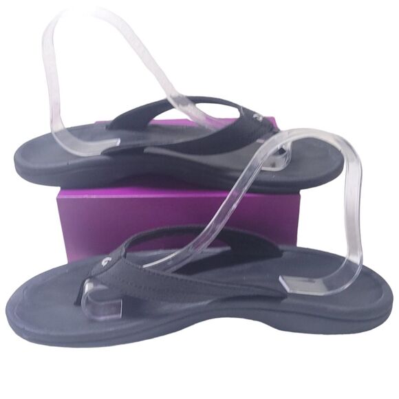 Olukai Ohana Black Flip-Flop Thong Sandals Women's 11 - Picture 6 of 12